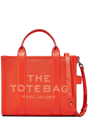 Marc Jacobs The Leather Medium Tote Bag, Electric Orange